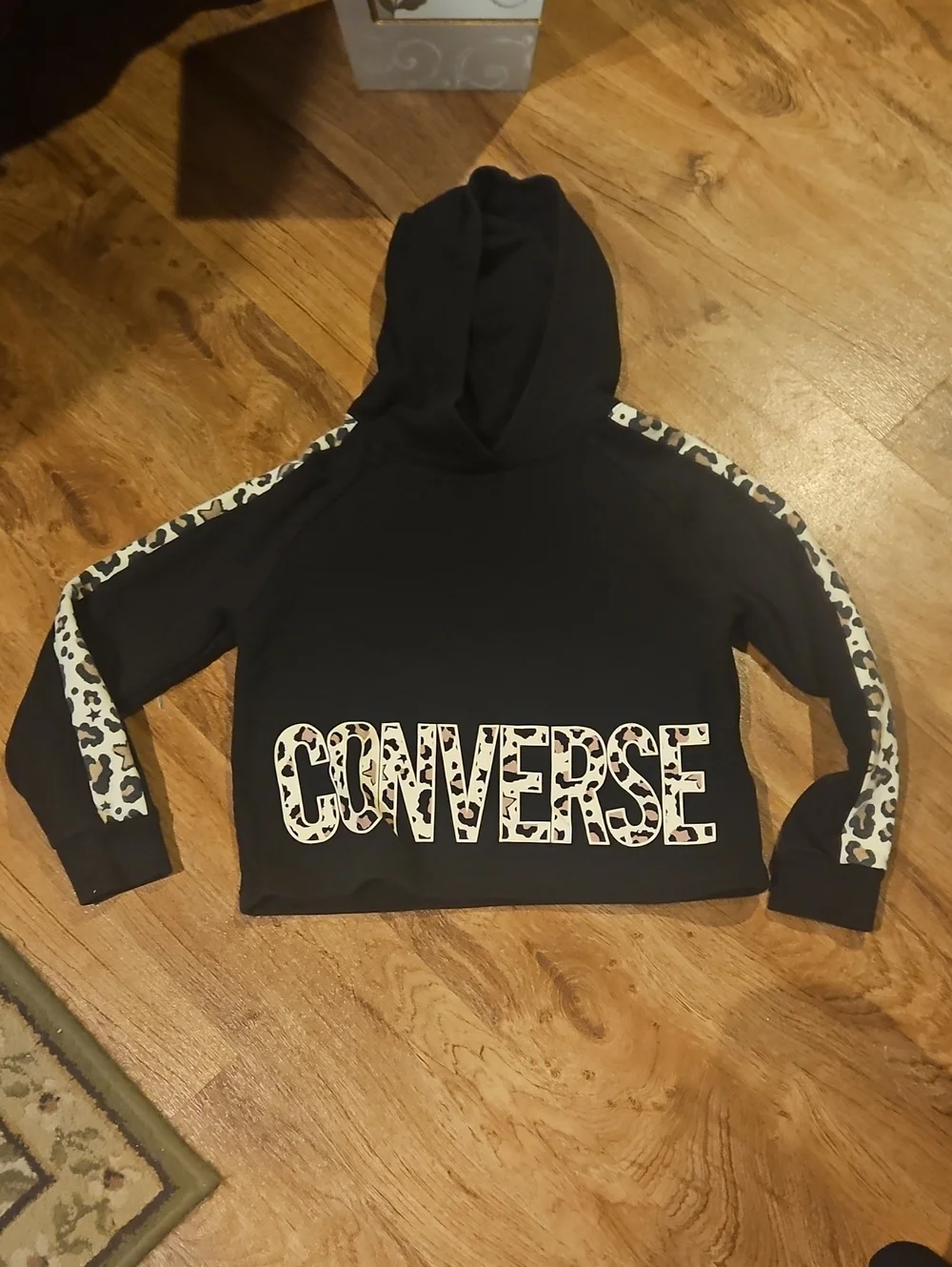 Girls Converse Black Hoodie Size Medium